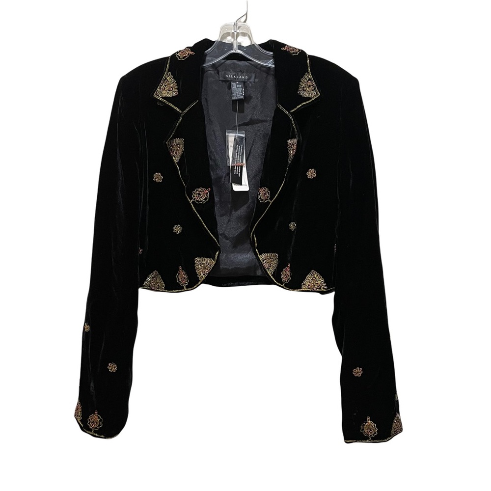 SilkLand Black and Gold Embroidered Jacket